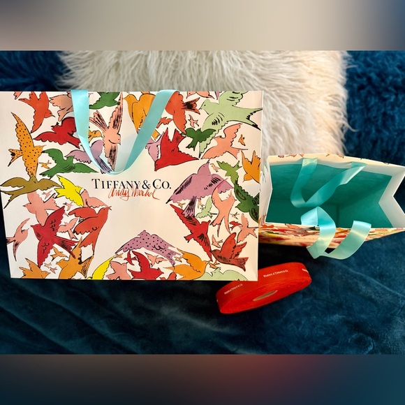 Tiffany & Co. x Andy Warhol 2 Gift Bag sz XL & M and HUGE Ribbon Roll BUNDLE - Picture 4 of 16